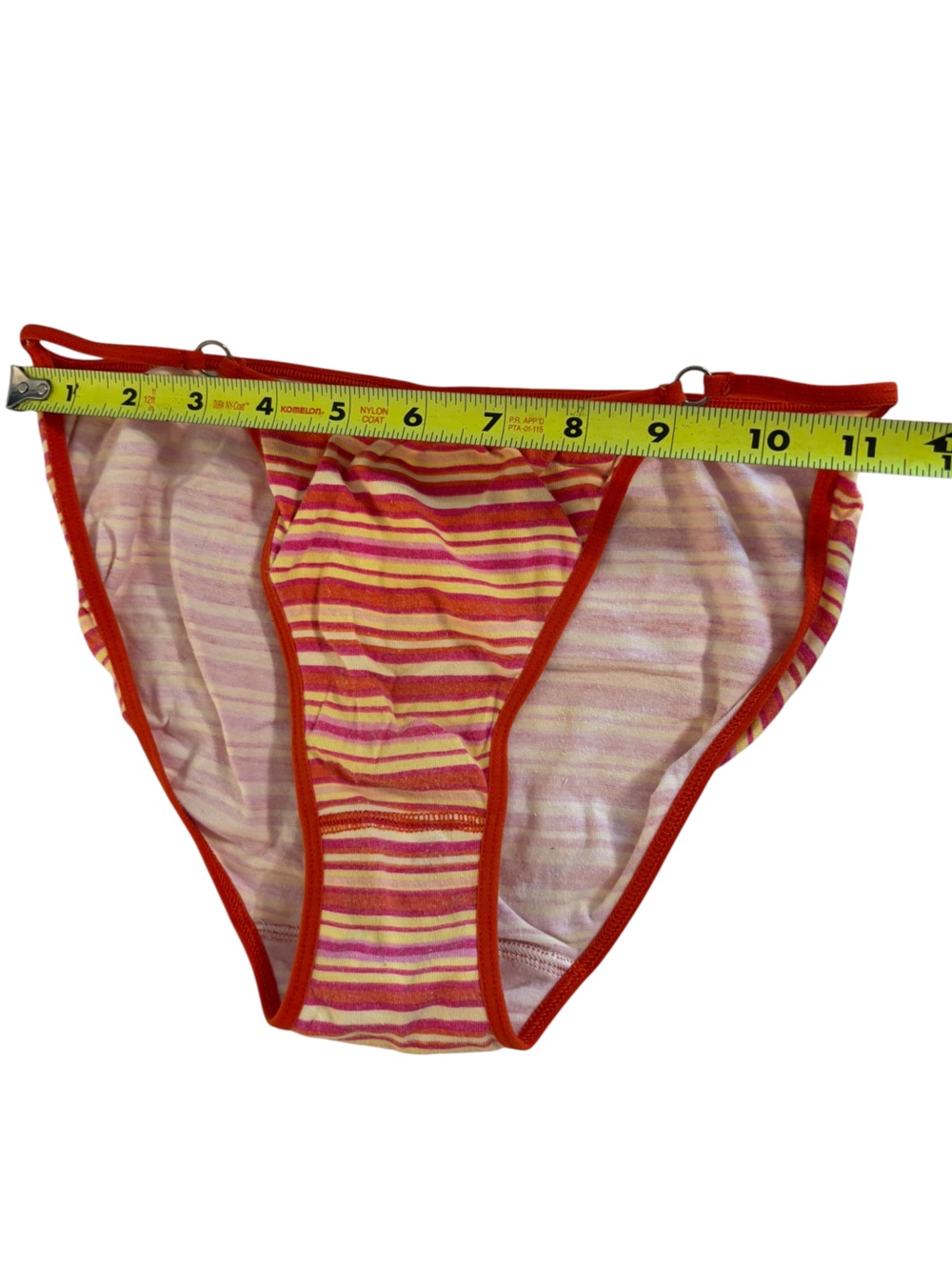 Vintage Y2K St. Eve Striped Bikini Panties Size Large Pink Orange Retro - Picture 4 of 6